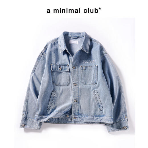 a minimal club重磅水洗浅色印花牛仔夹克工装耐磨秋上新AM58DC06 商品图0
