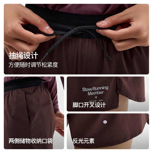 STAW世拓基础休闲运动短裤透气户外马拉松跑步训练四分速干裤男女 商品图3
