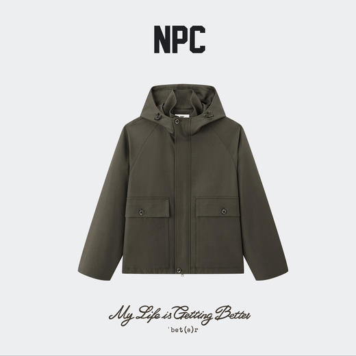 NPC潮牌两侧翻盖大口袋拉链连帽夹克男翻领连帽上新NP58TJ16 商品图0
