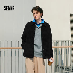 【爆品主推】森马夹克男格纹绒感雪尼尔牛仔外套冬季棉服宽松教练服复古时尚潮