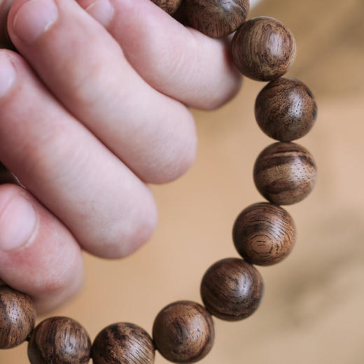 【青山特惠】13mm17颗 虎斑纹马泥涝沉香手串13.05g c0104 商品图5