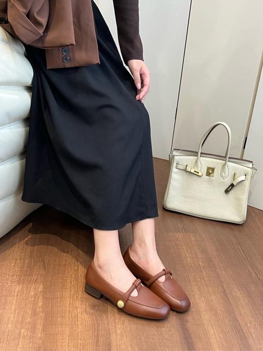 JEHURFIE/纪华菲羊皮版～复古玛丽珍T字带浅口单鞋AB25398 商品图6