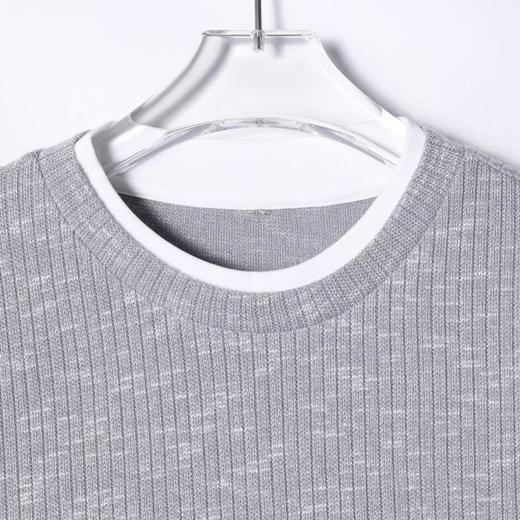 87765SDSA男士秋冬新款痞帅男装潮流针织撞色圆领假两件长袖T恤时尚 商品图2