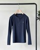 单品包邮现货 THS-限时 女士 RL马球 经典半开襟坑条罗纹长袖打底衫长袖T恤 2色 BH2626 商品缩略图2