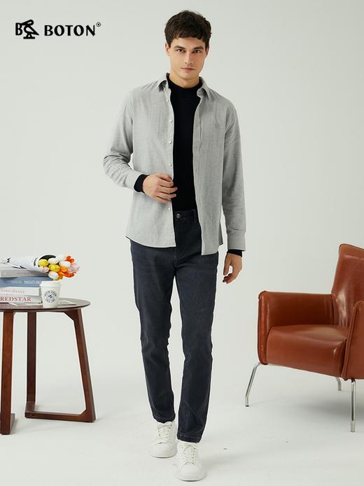 波顿男士 长袖衬衫 磨毛花纱 修身多季商务休闲款MS706323 商品图1