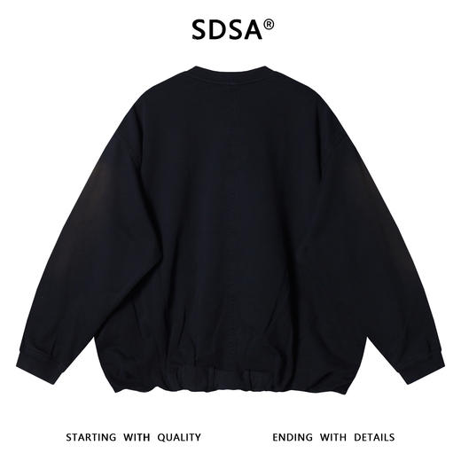 SDSA男士秋冬新款痞帅男装压线扎染做旧圆领卫衣胸前标设计百搭潮 商品图4