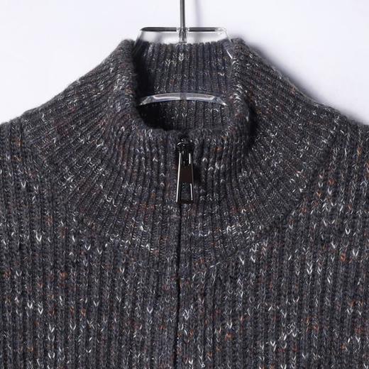 257108SDSA男士秋冬新款痞帅男装潮牌撞色立领拉链针织衫百搭开衫毛衣 商品图2