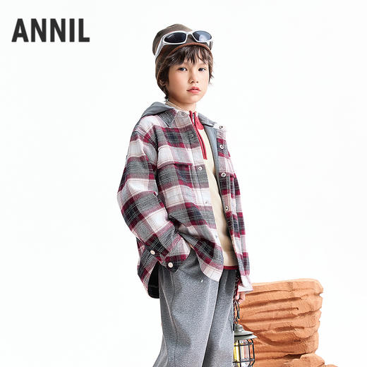 【实体店同款】男童带帽长袖上衣冬季新款安奈儿童装AB541496 商品图2