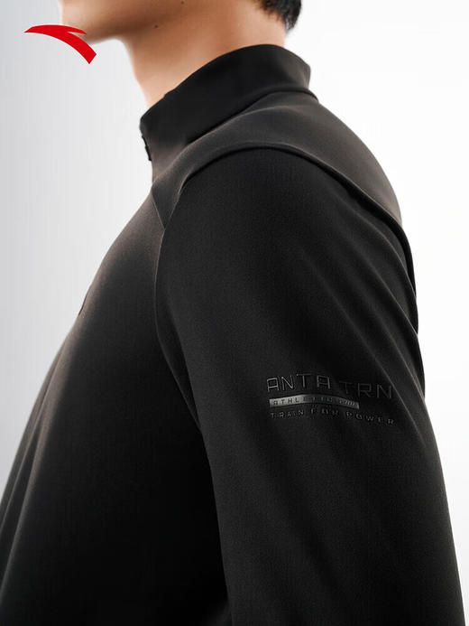 安踏零压T丨半拉链长袖t恤男冬季新款加绒立领通勤上衣152547403 商品图4