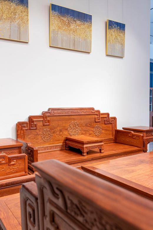 红桥红  家具严选  缅甸花梨（大果紫檀）【西番莲 宝座式沙发十三件套】 商品图4