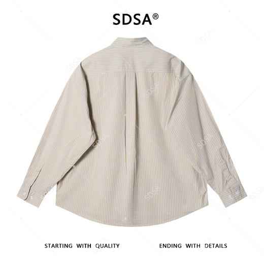 2083SDSA男士秋冬新款痞帅男装潮牌撞色竖纹口袋翻领长袖衬衫宽松百搭 商品图5