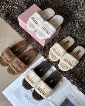 现货 THS-无 缪家 女士 秋冬羊羔毛软糯毛毛拖鞋 4色 BZ1264