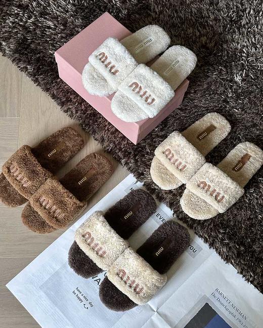 现货 THS-无 缪家 女士 秋冬羊羔毛软糯毛毛拖鞋 4色 BZ1264 商品图0