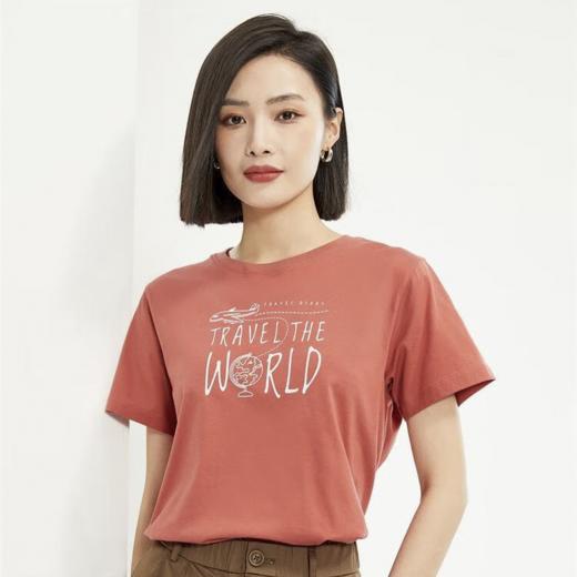 佐丹奴女装棉质针织旅行日记印花圆领短袖T恤13394202 商品图8