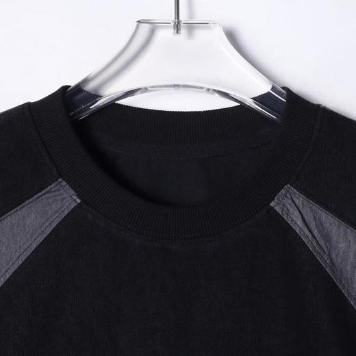 3056SDSA男士秋冬新款痞帅男装韩版复古拼接圆领卫衣百搭宽松套头上衣 商品图2