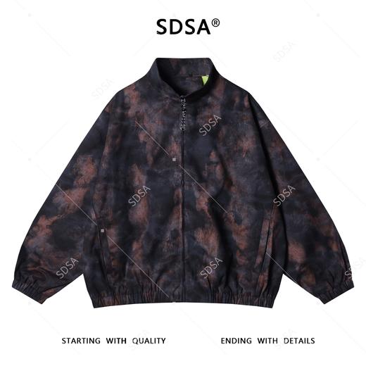 SDSA男士秋冬新款痞帅男装潮牌扎染拉链立领夹克外套百搭时尚外套 商品图0