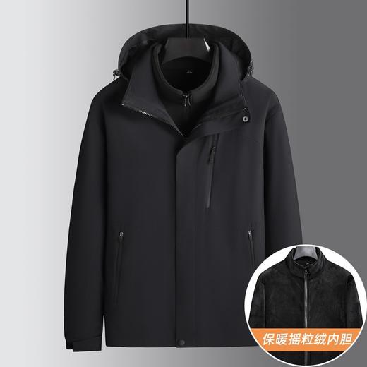 【三合一】【DK】大依优型大码男装可脱卸摇粒绒风衣两件套保暖衣商务外套加肥加大 商品图6