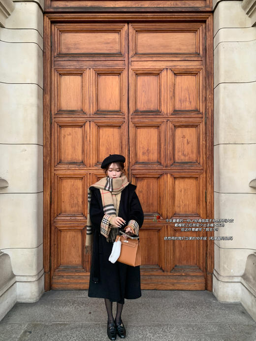 金蘑菇菇 温莎 lp经典连帽羊绒大衣/10羊绒 商品图2