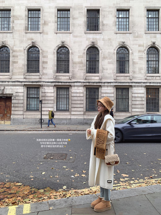 金蘑菇菇 温莎 lp经典连帽羊绒大衣/10羊绒 商品图1