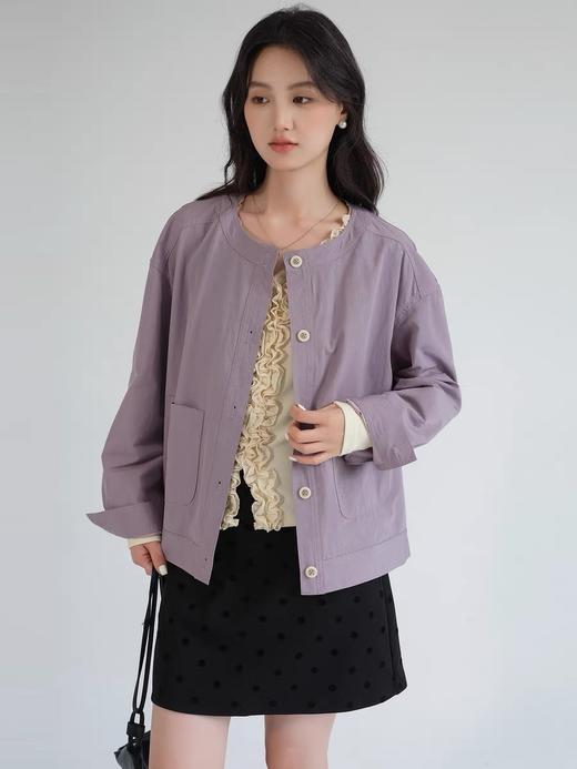 💖【高端局】穿出闲适的小资气韵❗️显白🌸【AUChris流浪诗人苎麻凉感圆领短外套ACU091901】💗高知率性🔛干练中又带点甜度💃天生自带随性休闲松弛的chill慵懒 商品图7