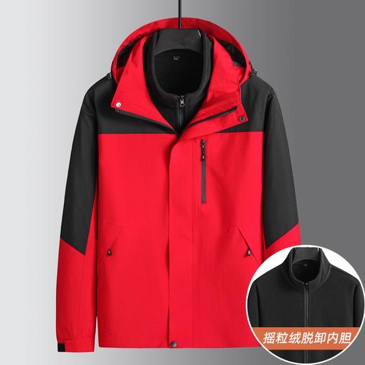 【三合一冲锋衣】【DK】大依优型大码三合一户外衣两件套外套可脱卸帽冲锋衣男宽松加肥加大码上衣夹克户外 商品图5