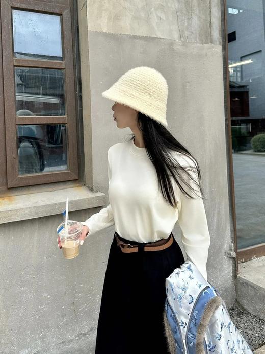 耐尔 糯米棉感小立领拉绒打底衫 W4080 商品图1