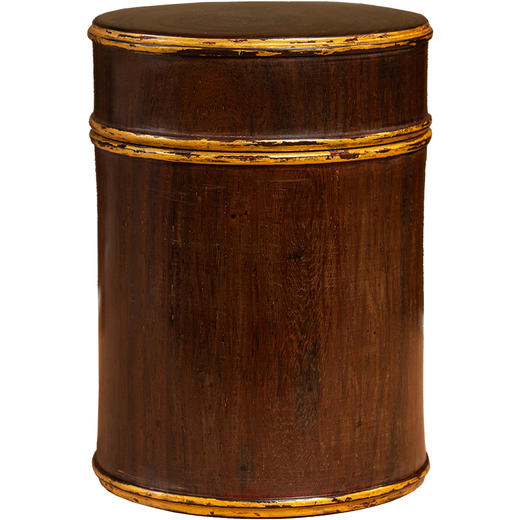 清	红木整挖金漆圆香筒 商品图5