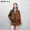 NEELLY纳俪商场同款秋冬新款复古翻领麂皮外套女高级感廓形上衣N25091C01139 商品缩略图0