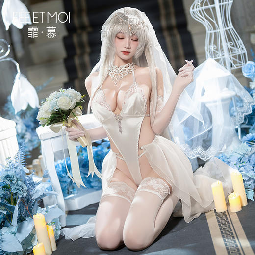 【霏慕】神の新娘镂空露臀开裆连体衣套装免脱ZY6199情趣内衣性感纯欲 商品图8