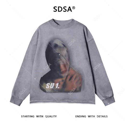 25076SDSA男士秋冬新款痞帅男装美式复古人物印花圆领卫衣嘻哈百搭时尚 商品图1