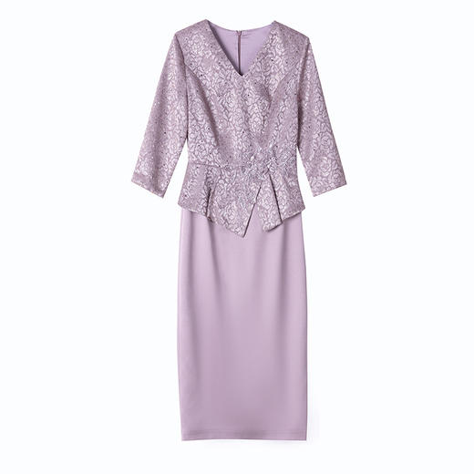 雀说高级感礼服裙秋季新款时尚优雅紫色连衣裙AL7712 商品图4