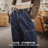 马登复古水洗丹宁蓝原色微宽松拼接双膝小直筒工装牛仔裤子女士秋 商品缩略图1