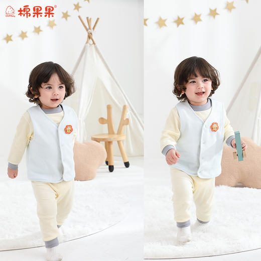 棉果果冬季新品暖姜棉柔软保暖80-130码背心暖姜马甲M411171425689 商品图0