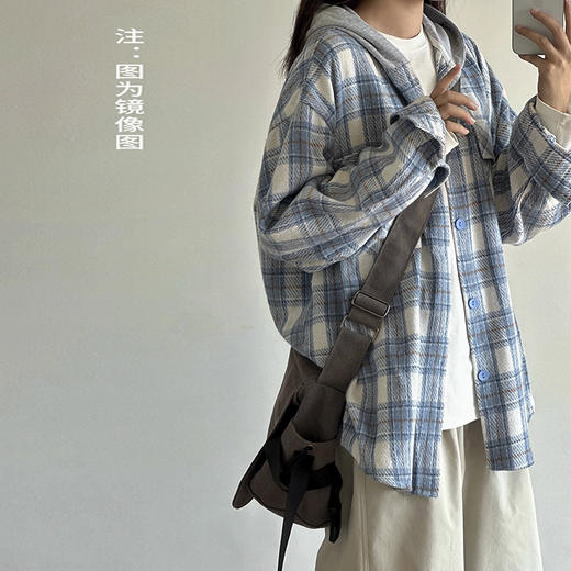 裁缝学苑QL13格子连帽衬衫纸样宽松长袖衬衣上衣外套复古男女版型图纸 商品图1
