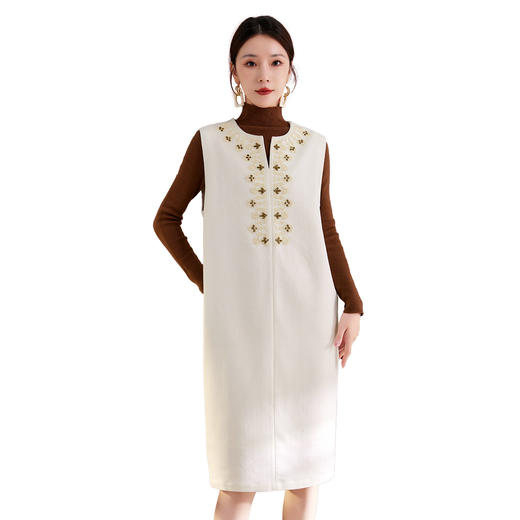 QS羊毛背心连衣裙秋冬新款法式小香风设计感气质裙子女1639 商品图4