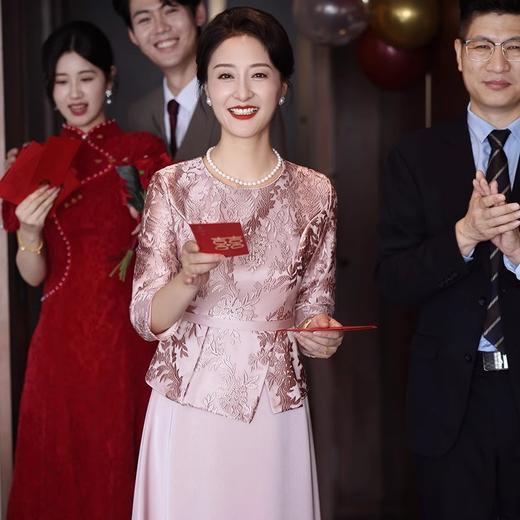 雀说秋季新款年轻妈妈粉红色连衣裙AL7846 商品图1