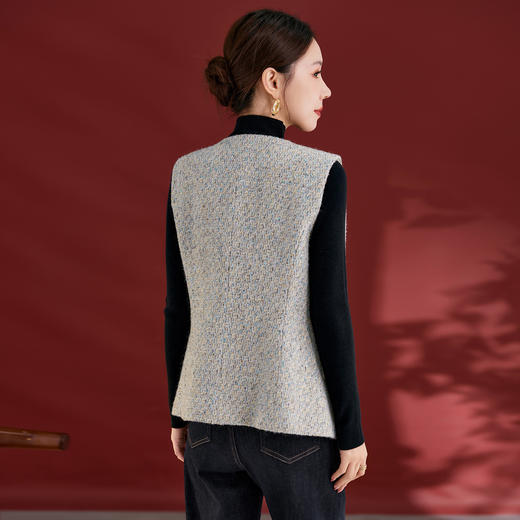 QS秋冬新款羊毛马甲休闲简约圆领开衫高级气质款开衫上衣女2769 商品图3