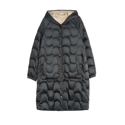 谜底两面穿羽绒服女2025秋季新款复古风花色撞色中长款257MY8804 商品图4