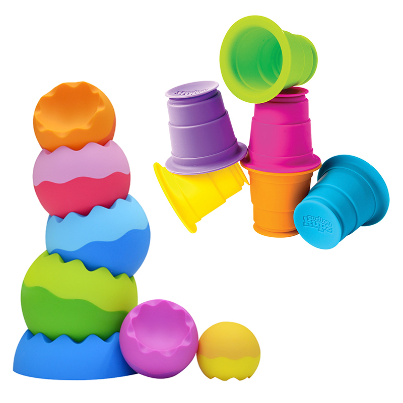 Fat brain扭扭球（6m+）+吸盘叠叠杯（1岁+） 叠叠乐玩具塔宝宝婴幼益智6-9月1-2岁