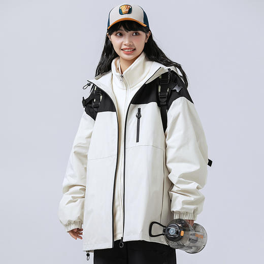 山系冲锋衣男女三合一外套连帽春秋户外登山美式夹克防水防风 商品图4
