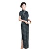 真丝缎长款优雅旗袍05803 商品缩略图4