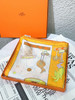 爱马仕 双人下午茶系列 橙色 桑蚕丝 丝巾 商品缩略图0
