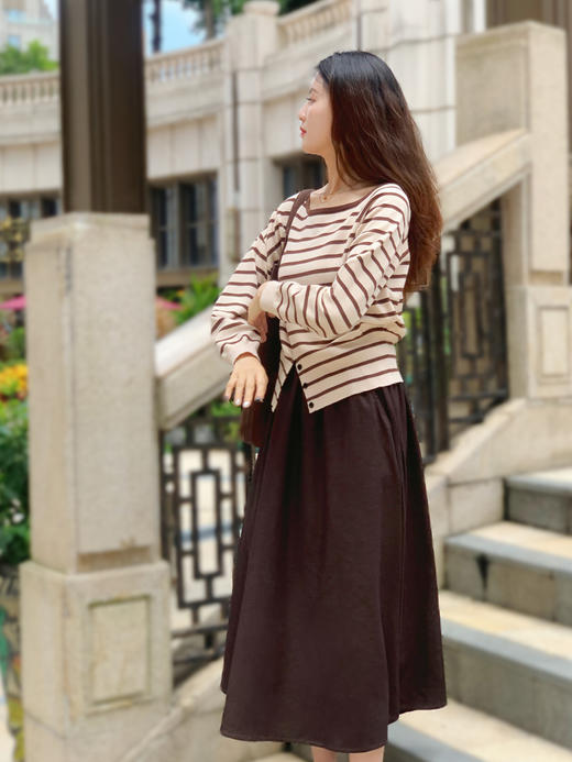 【百图lulu定制】【赫本条纹衫】一字领 条纹 针织衫 商品图10