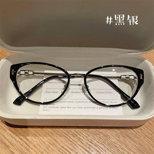 大框猫眼框架眼镜 超轻复古镂空镜腿 防蓝光抗辐射 可配度数 商品图0