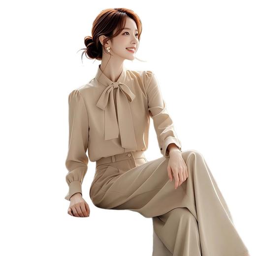 2025早秋高级感小香风衬衫阔腿裤职业两件套G325a7542 商品图4