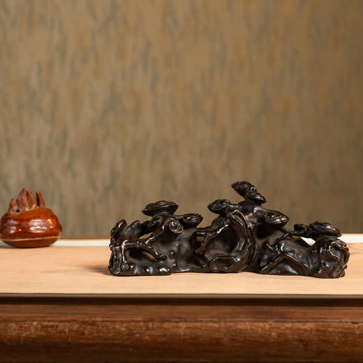 清	紫檀透雕灵芝纹笔架山 商品图0