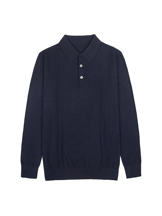 「2色可选」100%超细小山羊绒Baby Cashmere18针Polo针织衫 商品图1