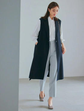 23区日系春季通勤职业OL羊毛混纺半松紧腰锥形长裤休闲裤商场同款