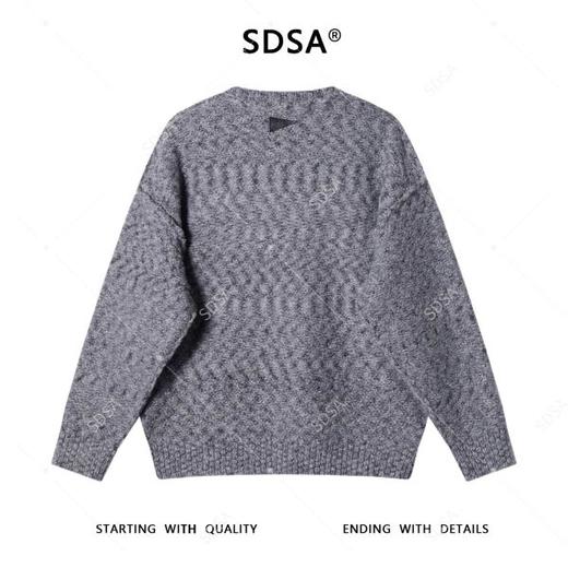SDSA男士秋冬新款痞帅男装韩版简约纯色圆领针织衫百搭宽松毛衣 商品图4