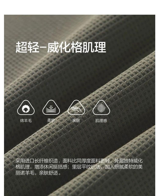 【开放日忙 秒杀价已调 直接拍】返场 比音勒芬华夫格 羊毛混纺 肌理男款卫衣 商品图7